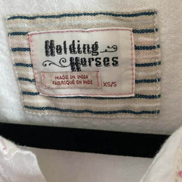 HOLDING HORSES BY ANTHROPOLOGIE WOMEN RELAXED FIT 100% COTTON BUTTON-UP SHIRT - Picture 3 of 6
